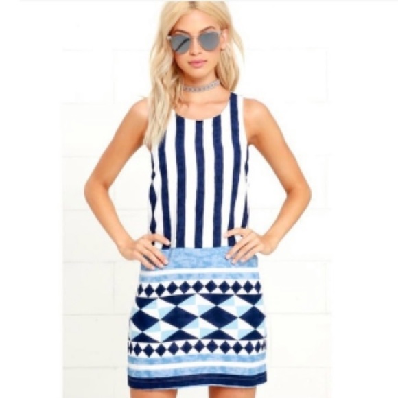 Lulus Dresses & Skirts - Lulus Blue Stripe Sheath Dress